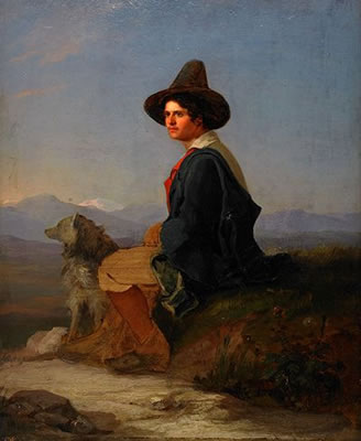 Ung italiensk herde med hund