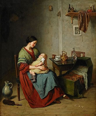 Sample artwork by August Jernberg (1826 - 1896), known for colorist, folk genre painting, landscape painting - View similar artists and auction records