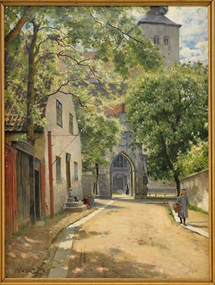 Domkyrkan Santa Maria från Norra kyrkogatan, Visby