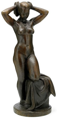 Efter badet - stående naken flicka by Johannes Hansen - Auction record, sale price, and art valuation. Compare with similar artists and explore comparable artworks.
