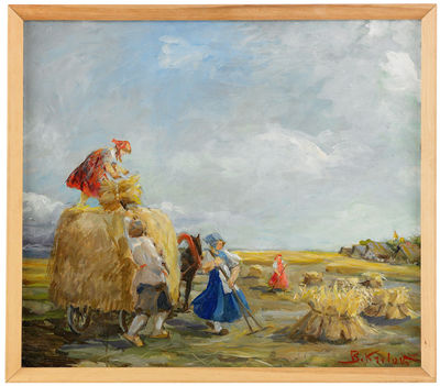 Haymaking by Boris Krilov - Auction record, sale price, and art valuation. Compare with similar artists and explore comparable artworks.