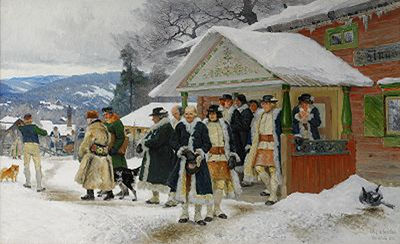 Tingsavslutning - Orsa socken, Dalarna by Olof Arborelius - Auction record, sale price, and art valuation. Compare with similar artists and explore comparable artworks.