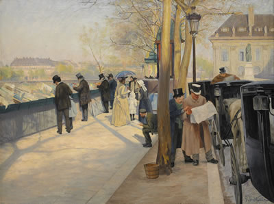 Sur les quais de la Seine - tidningsläsande droskkuskar by Gustaf Teodor Wallen - Auction record, sale price, and art valuation. Compare with similar artists and explore comparable artworks.