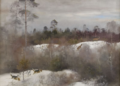 Sample artwork by Lindorm Liljefors (1909 - 1985), known for landscape paintings - View similar artists and auction records