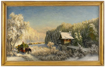 Slädfölje och njalla - motiv från Dalarna