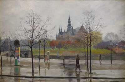 Utsikt från Strandvägen mot Nordiska Museet - Stockholm by Bernhard Oscarsson - Auction record, sale price, and art valuation. Compare with similar artists and explore comparable artworks.