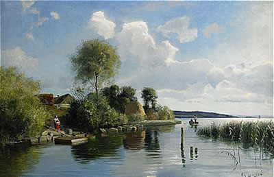 Solbelyst kustlandskap