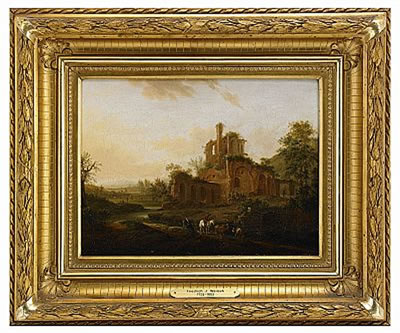 Landskap med ruin