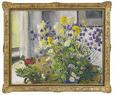Midsommarblomster by Olle Hjortzberg - Auction record, sale price, and art valuation. Compare with similar artists and explore comparable artworks.