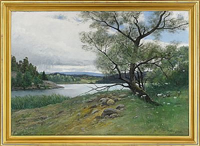 Skärgårdslandskap by Konrad Simonsson - Auction record, sale price, and art valuation. Compare with similar artists and explore comparable artworks.