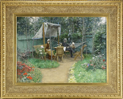 Sample artwork by Johan Krouthen (1858 - 1932), known for garden scene, portrait and plein-aire landscape painting - View similar artists and auction records