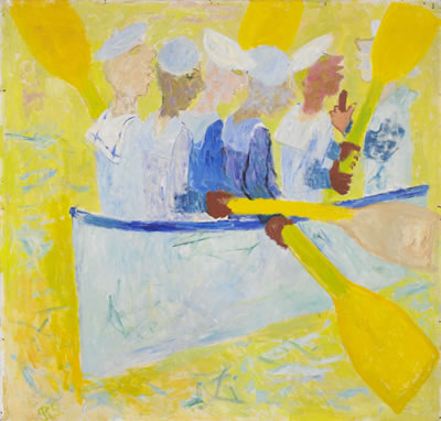 Sample artwork by Ragnar Sandberg (1902 - 1972), known for color-lyrical painting with elements of pink, purple, and green - View similar artists and auction records