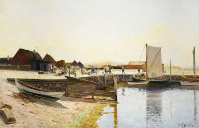 Fiskeläge by Olof Krumlinde - Auction record, sale price, and art valuation. Compare with similar artists and explore comparable artworks.