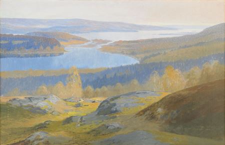 Sommarkväll, Värmland by Olof Walfrid Nilsson - Auction record, sale price, and art valuation. Compare with similar artists and explore comparable artworks.