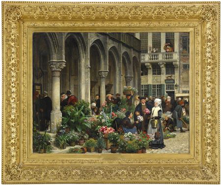 Blomstermarknad i Brabant på 1500-talet