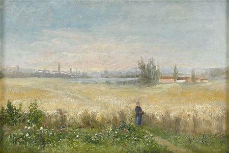 Sample artwork by Anna Billing (1849 - 1927), known for landscape painting - View similar artists and auction records