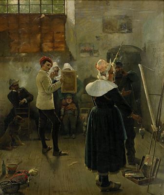 Sample artwork by Henry Thaddeus (1859 - 1929), known for portrait and plein-air landscape painting - View similar artists and auction records