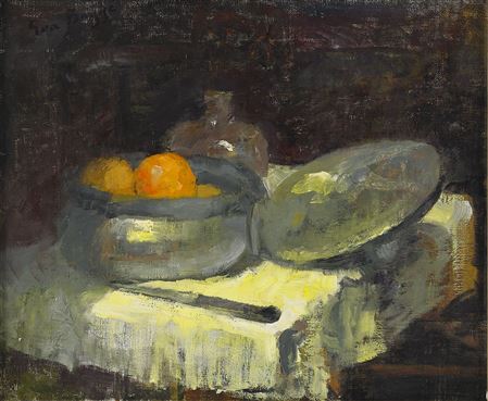 Apelsiner i tennskål by Eva Bagge - Auction record, sale price, and art valuation. Compare with similar artists and explore comparable artworks.