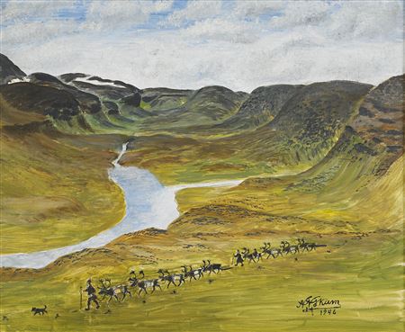 Rendrivning på fjället by Nils Nilsson Skum - Auction record, sale price, and art valuation. Compare with similar artists and explore comparable artworks.