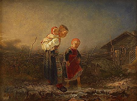 Rättviksbarn vid gärdesgård by Killian Zoll - Auction record, sale price, and art valuation. Compare with similar artists and explore comparable artworks.