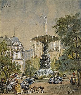 Kungsträdgården med Molins fontän och Arsenalsgatan i bakgrunden by Fritz Dardel - Auction record, sale price, and art valuation. Compare with similar artists and explore comparable artworks.