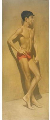 Standing Boy with Red Trunks