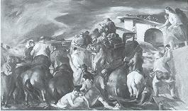 Flood Refugees by Jon Corbino - Auction record, sale price, and art valuation. Compare with similar artists and explore comparable artworks.