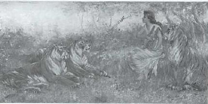Calming the Savage Beasts by Frederick Stuart Church - Auction record, sale price, and art valuation. Compare with similar artists and explore comparable artworks.