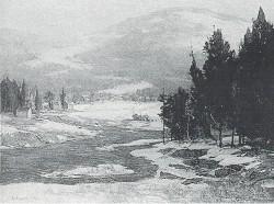 River Landscape in Winter