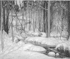 Winter Landscape with Stream