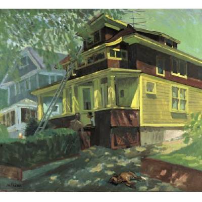 Brown & Yellow House by Joe (Joseph Leon) Lasker - Auction record, sale price, and art valuation. Compare with similar artists and explore comparable artworks.