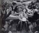 Birthday at the Saloon by Gerald Farm - Auction record, sale price, and art valuation. Compare with similar artists and explore comparable artworks.