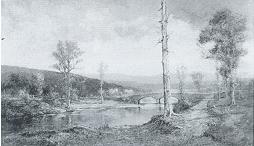 Autumn Landscape with Stone Bridge