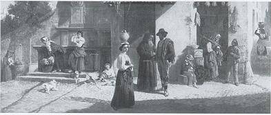 Villagers on the Street by John Inman - Auction record, sale price, and art valuation. Compare with similar artists and explore comparable artworks.
