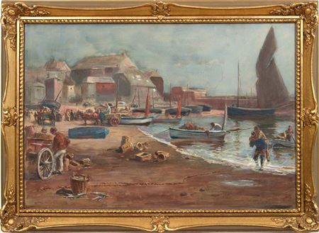 Reges Treiben im Fischerhafen by Friedrich Raupp - Auction record, sale price, and art valuation. Compare with similar artists and explore comparable artworks.
