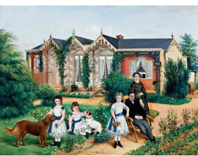 FAMILY GROUP, ALMA COTTAGE by Edwin Frederick Holt - Auction record, sale price, and art valuation. Compare with similar artists and explore comparable artworks.