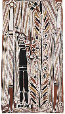 Niwuda Wild Honey Totems (on eucalyptus bark) by Binyinyuwuy - Auction record, sale price, and art valuation. Compare with similar artists and explore comparable artworks.