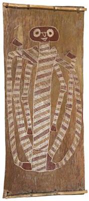 A Devil (on eucalyptus bark) by Billinjara Nabegeyo - Auction record, sale price, and art valuation. Compare with similar artists and explore comparable artworks.