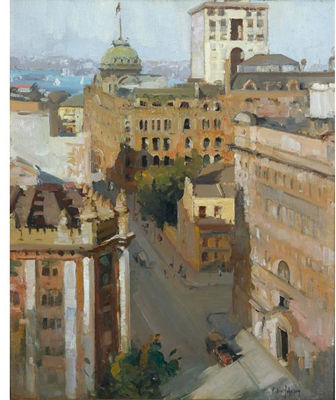 Sample artwork by Robert H Johnson (1890 - 1964), known for impressionist style landscape and coastal view painting - View similar artists and auction records