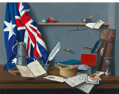 INTERIOR WITH AUSTRALIAN FLAG