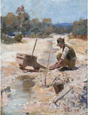 FOSSICKING FOR GOLD by Percy (Percival) Charles Lindsay - Auction record, sale price, and art valuation. Compare with similar artists and explore comparable artworks.