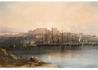 CAMPBELL'S WHARF by Conrad Martens - Auction record, sale price, and art valuation. Compare with similar artists and explore comparable artworks.