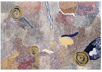 ROCKHOLES NEAR THE OLGAS by Bill Whiskey Tjapaltjarri - Auction record, sale price, and art valuation. Compare with similar artists and explore comparable artworks.