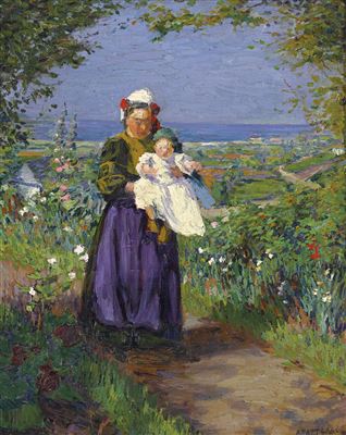 (BRETON WOMAN AND CHILD) (1907) by Ambrose McCarthy Patterson - Auction record, sale price, and art valuation. Compare with similar artists and explore comparable artworks.