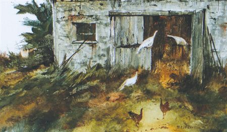 Turkey at the barn door by Phyllis Del Vecchio - Auction record, sale price, and art valuation. Compare with similar artists and explore comparable artworks.