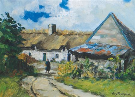 Cottage with figure by Guy Pennamen - Auction record, sale price, and art valuation. Compare with similar artists and explore comparable artworks.