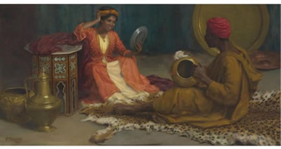 ADMIRING HER SMILE by Frederick Marriott - Auction record, sale price, and art valuation. Compare with similar artists and explore comparable artworks.