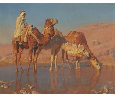 THE CAMEL DRIVER by Adam Styka - Auction record, sale price, and art valuation. Compare with similar artists and explore comparable artworks.
