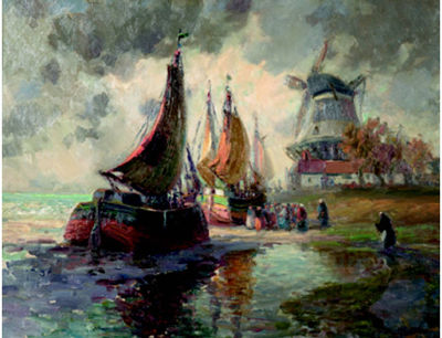 Sailboats at Harbor by Francis William Vreeland - Auction record, sale price, and art valuation. Compare with similar artists and explore comparable artworks.