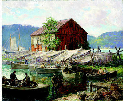 OLD LYME, CONNECTICUT, SHAD FISHERMEN, HAMBURG COVE